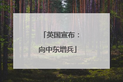 英国宣布：向中东增兵