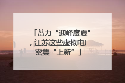 蓄力“迎峰度夏”，江苏这些虚拟电厂密集“上新”