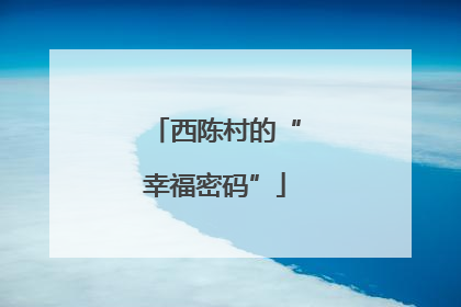 西陈村的“幸福密码”