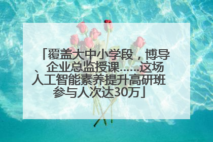 覆盖大中小学段，博导、企业总监授课……这场人工智能素养提升高研班参与人次达30万