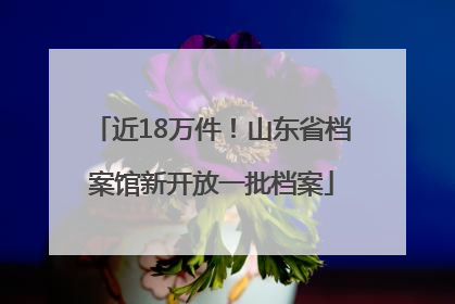 近18万件！山东省档案馆新开放一批档案