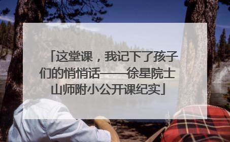 这堂课，我记下了孩子们的悄悄话——徐星院士山师附小公开课纪实