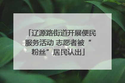 辽源路街道开展便民服务活动 志愿者被“粉丝”居民认出