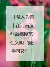 豫人为善丨在河南这些道德模范让文明“触手可及”