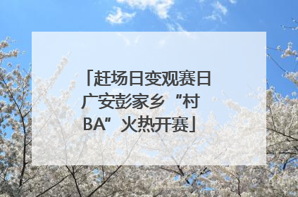 赶场日变观赛日 广安彭家乡“村BA”火热开赛