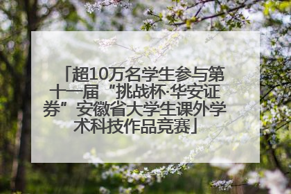 超10万名学生参与第十一届“挑战杯·华安证券”安徽省大学生课外学术科技作品竞赛