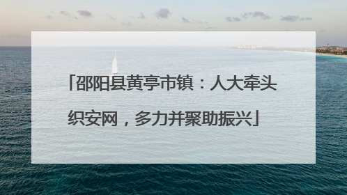 邵阳县黄亭市镇：人大牵头织安网，多力并聚助振兴
