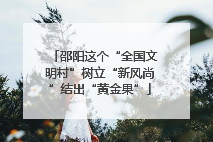 邵阳这个“全国文明村”树立“新风尚”结出“黄金果”