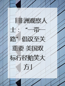 非洲观察人士：“一带一路”倡议至关重要 美国双标行径贻笑大方