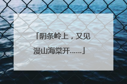 阴条岭上，又见漫山海棠开……