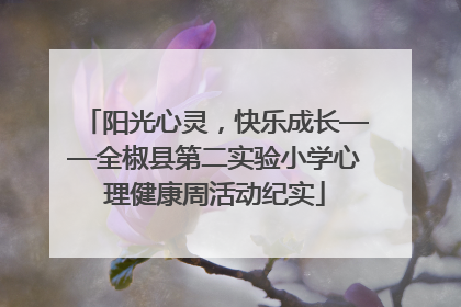 阳光心灵，快乐成长——全椒县第二实验小学心理健康周活动纪实