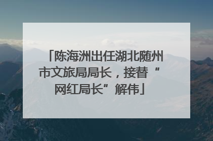 陈海洲出任湖北随州市文旅局局长，接替“网红局长”解伟