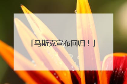 马斯克宣布回归！