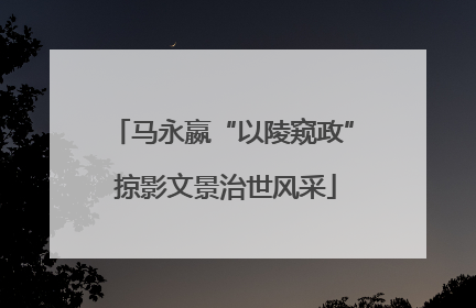 马永嬴“以陵窥政” 掠影文景治世风采