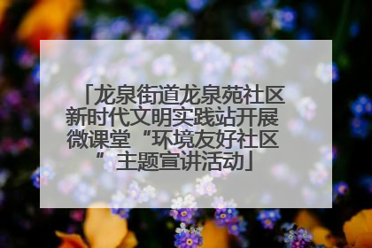 龙泉街道龙泉苑社区新时代文明实践站开展微课堂“环境友好社区”主题宣讲活动