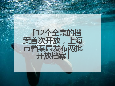 12个全宗的档案首次开放，上海市档案局发布两批开放档案