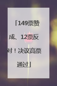 149票赞成、12票反对！决议高票通过