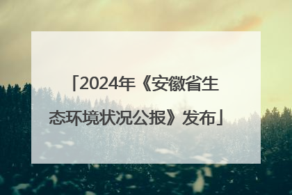 2024年《安徽省生态环境状况公报》发布