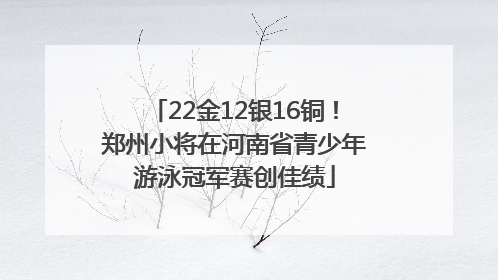 22金12银16铜！郑州小将在河南省青少年游泳冠军赛创佳绩