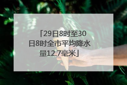 29日8时至30日8时全市平均降水量12.7毫米