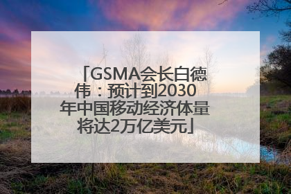 GSMA会长白德伟：预计到2030年中国移动经济体量将达2万亿美元