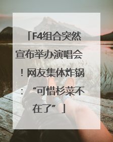 F4组合突然宣布举办演唱会！网友集体炸锅：“可惜杉菜不在了”